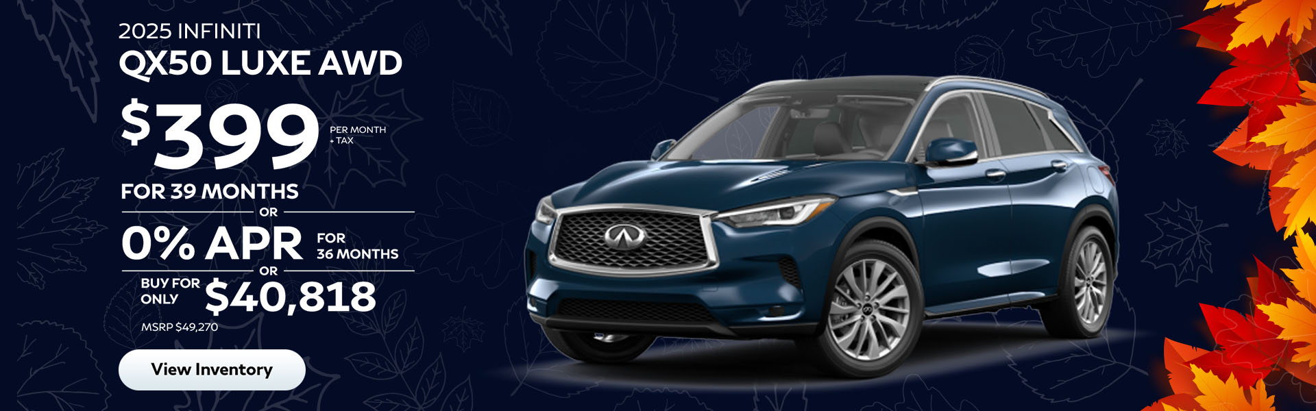 qx50 luxe lease offer