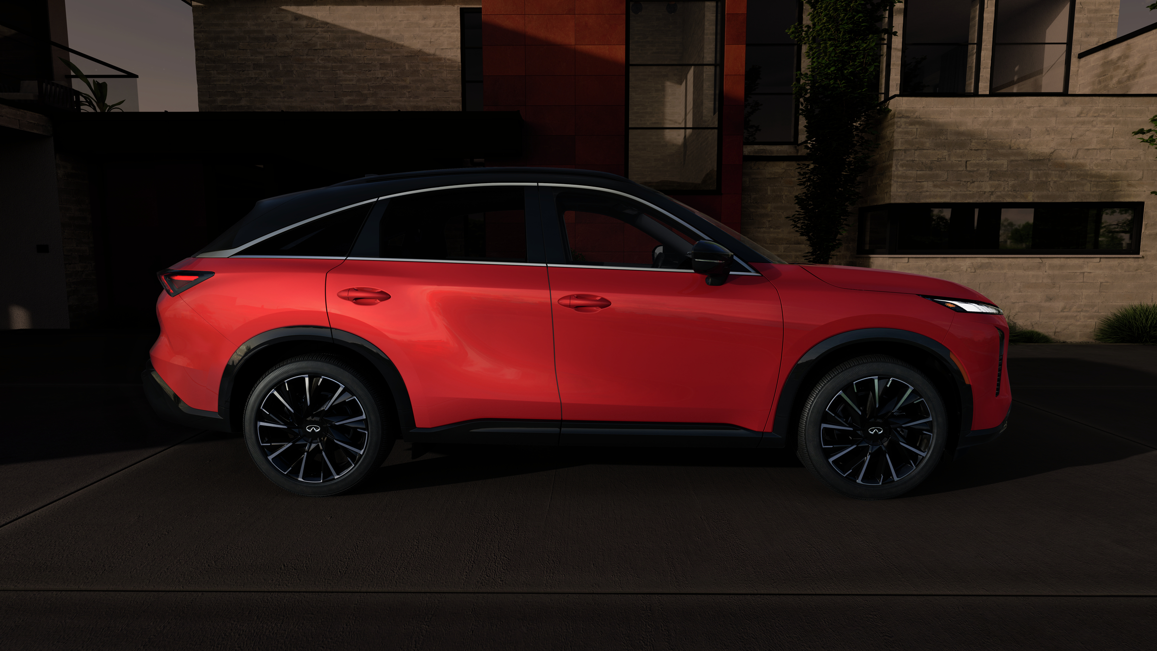 red INFINITI QX65