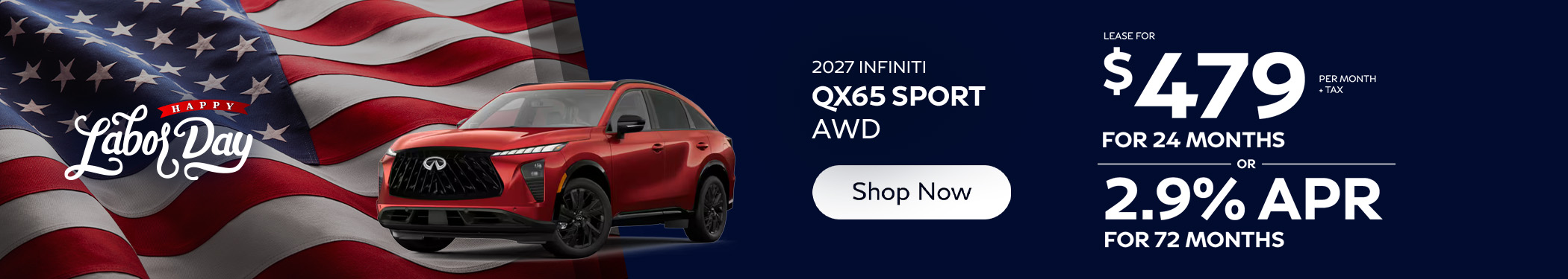 2027 QX65 Sport lease offer 2027 INFINITI QX65 SPORT AWD