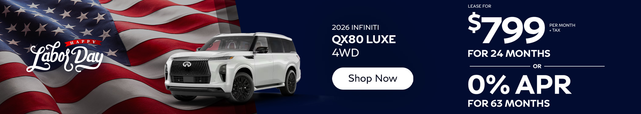 2026 QX80 Luxe lease offer 2026 INFINITI QX80 LUXE 4WD
