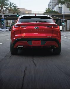 QX55 Rear view red exterior