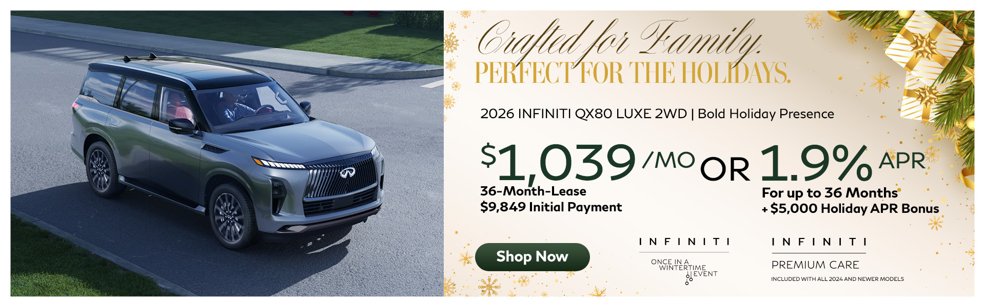 QX80 lease or APR offer