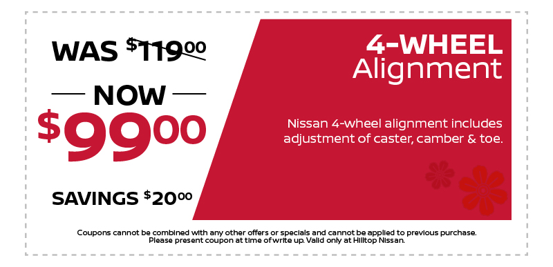 4-WHEEL ALIGNMENT NOW $99.00