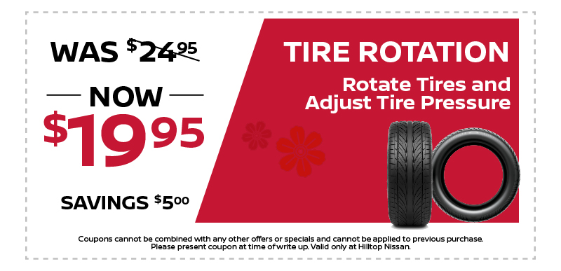 TIRE ROTATION, NOW $19.95