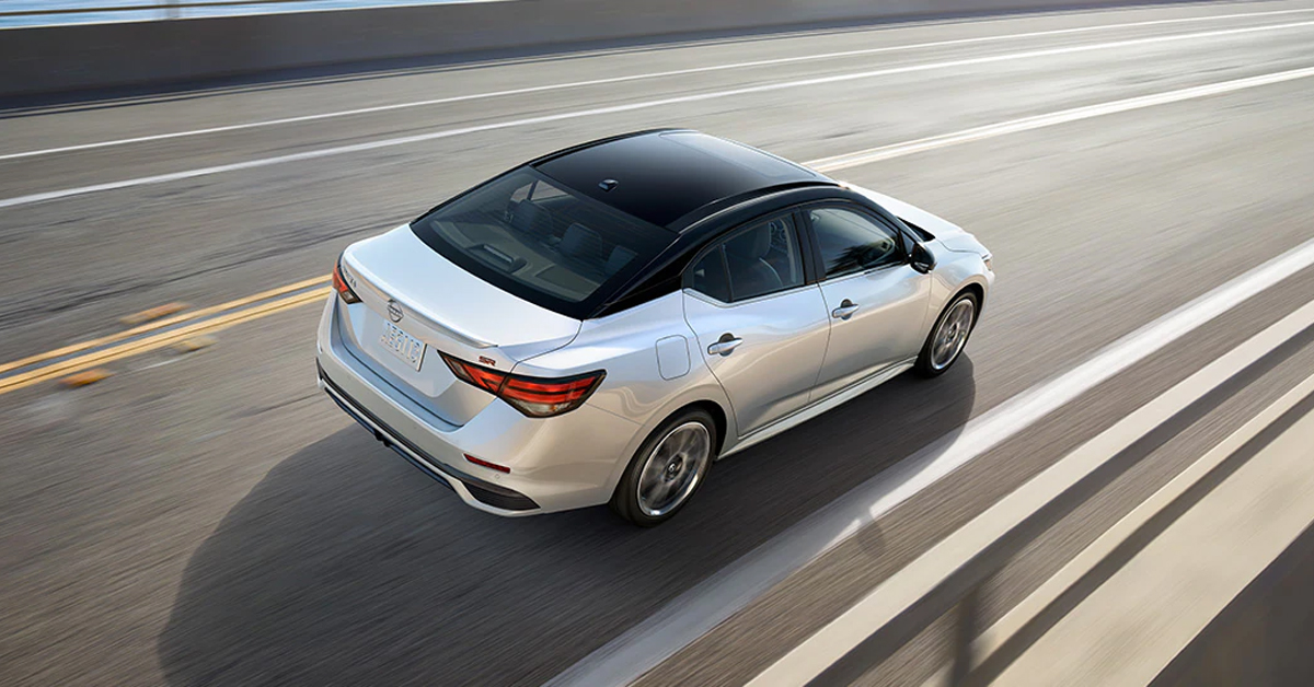 2024 Nissan Sentra - White Aerial View from the Rear