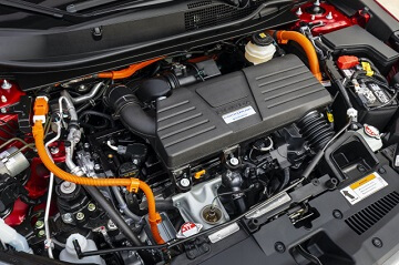 Engine appearance of the 2021 Honda CR-V Hybrid available at Midlands Honda