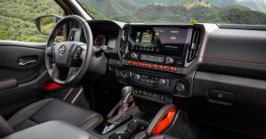 2025 Nissan Frontier Interior with a shift knob
