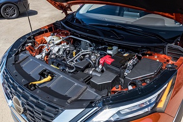 Engine appearance of the 2021 Nissan Rogue available at Gastonia Nissan