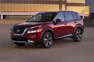 Exterior appearance of the 2021 Nissan Rogue available at Gastonia Nissan