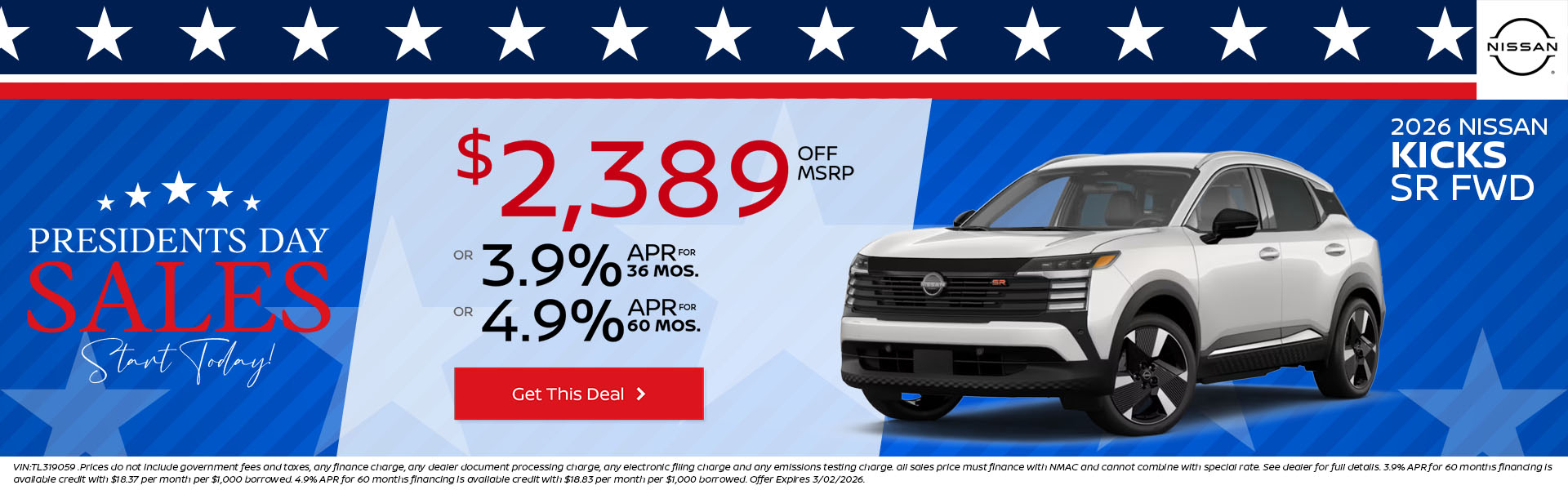 Kicks 2026 NISSAN KICKS SR FWD