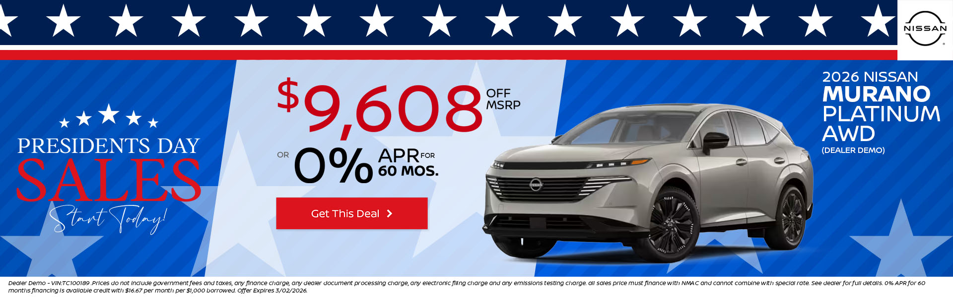 Murano 2026 NISSAN MURANO PLATINUM AWD (DEALER DEMO)