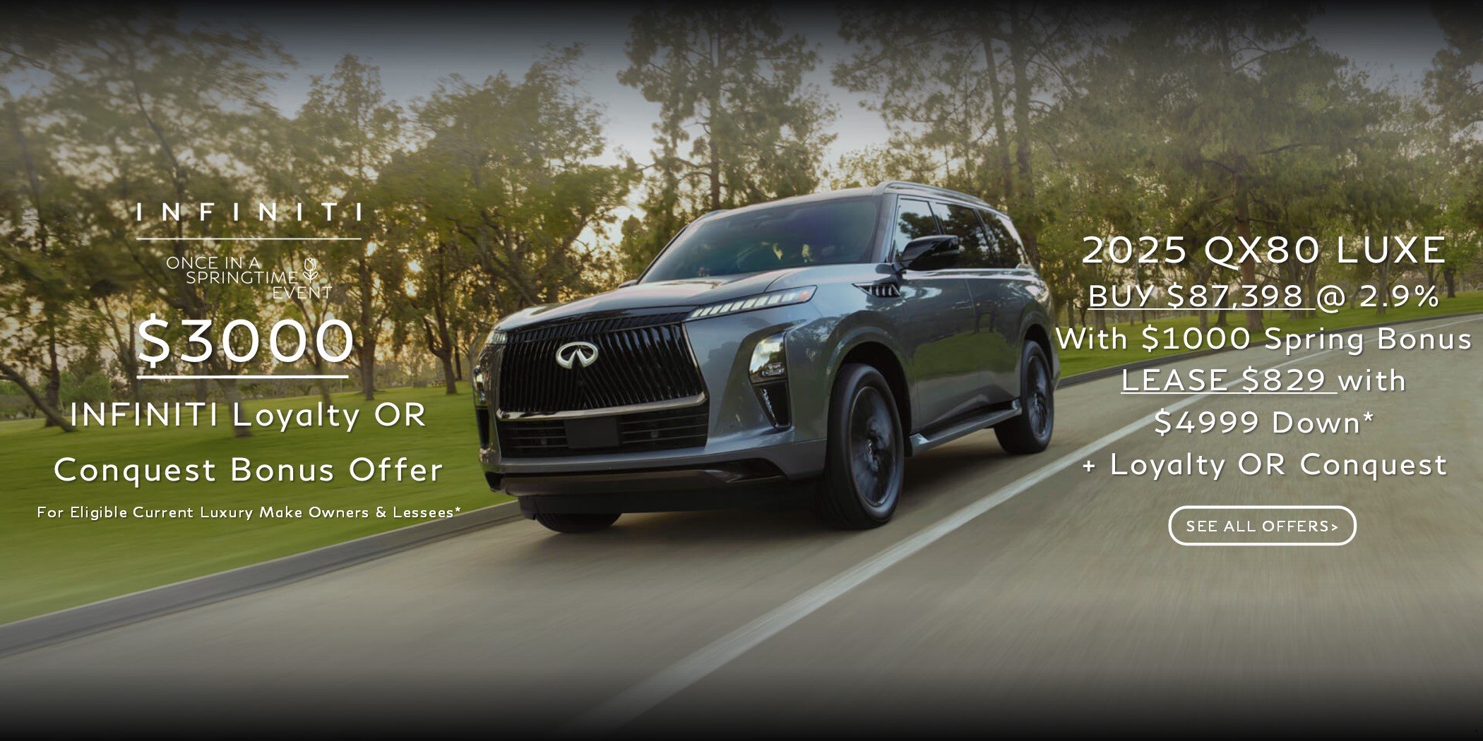 INFINITI QX80 2025 Infiniti QX80 Special Lease and Purchase APR Offer Deal