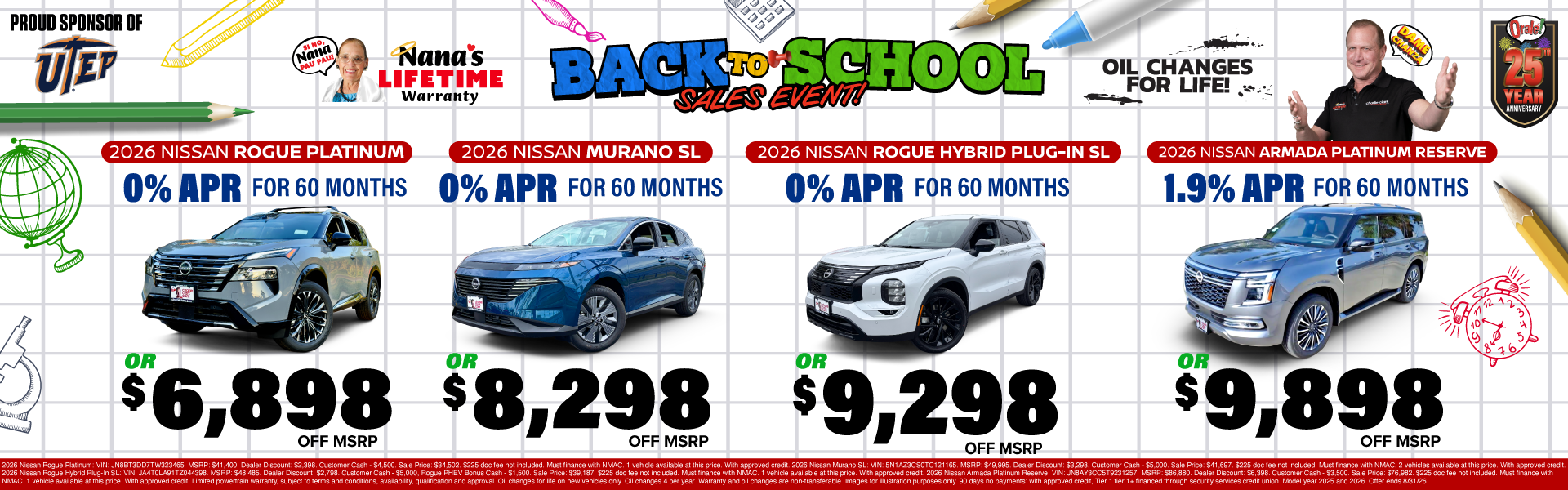 Back to School Sale at Charlie Clark Nissan Harlingen: Nissan Cash Offers