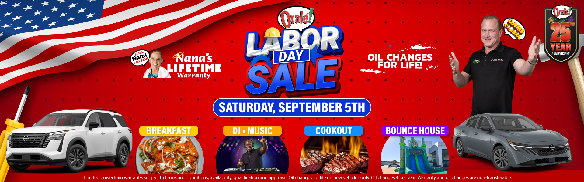Charlie Clark Nissan El Paso's Weekend Event: Labor Day Sale, Saturday, September 5, 2026.