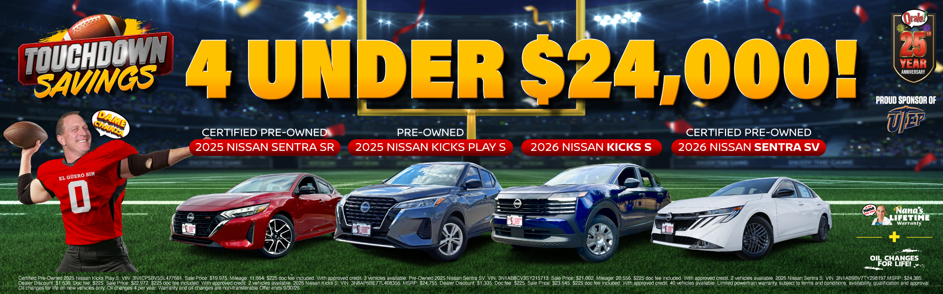 Touchdown Savings at Charlie Clark Nissan El Paso: 4 Select New Nissan Models Under $24,000