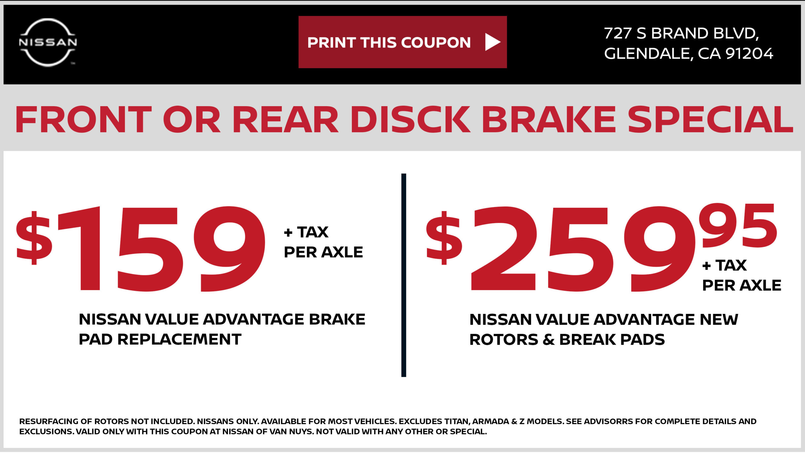 BRAKE SPECIAL