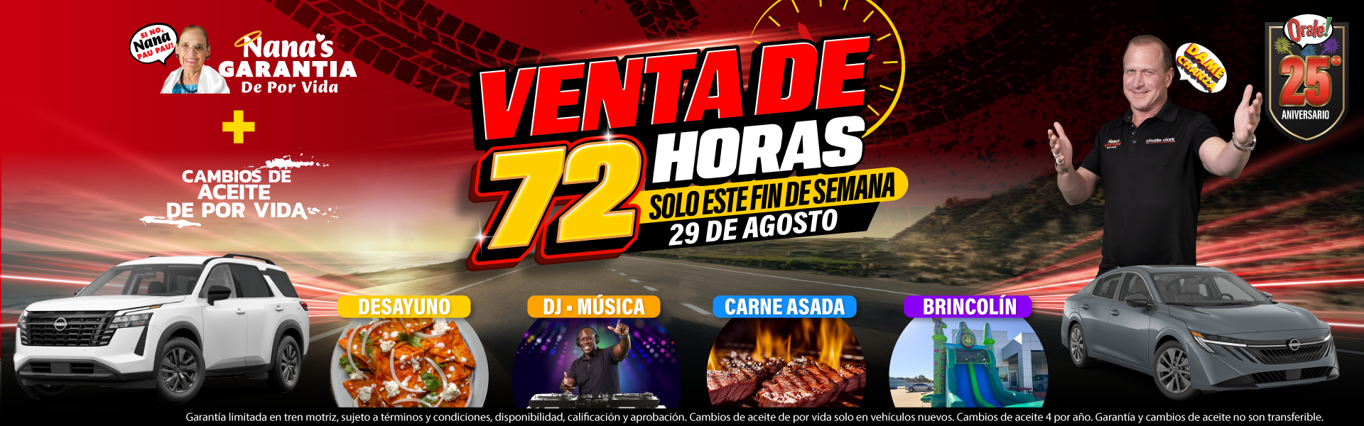 Evento de fin de semana en Charlie Clark Nissan El Paso: Venta de 72 horas - 28 y 29 de agosto de 2026