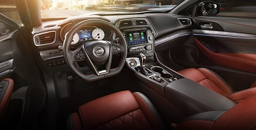 Interior appearance of the 2021 Nissan Maxima available at Rock Hill Nissan