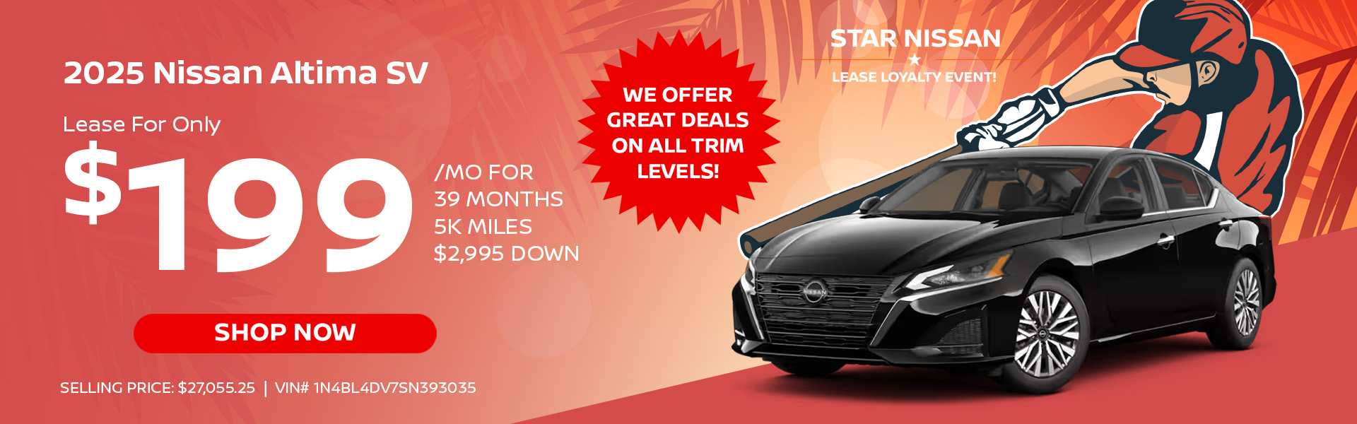 2025 NISSAN ALTIMA SV LEASE - Lease