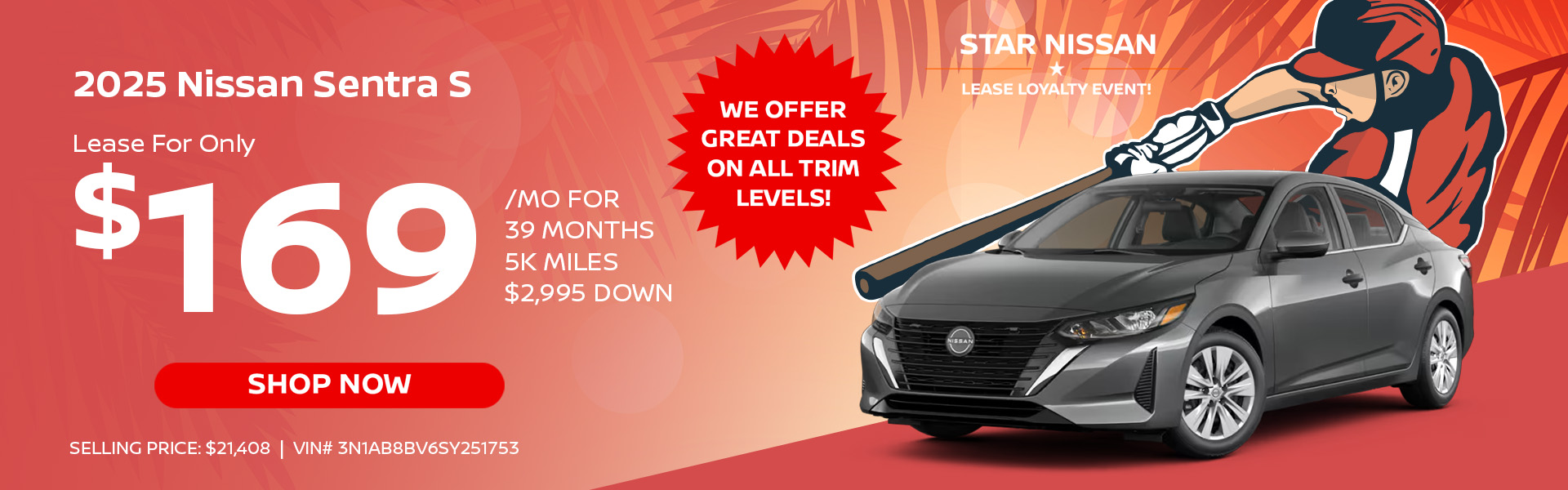 2025 Nissan Sentra S LEASE - Baseball