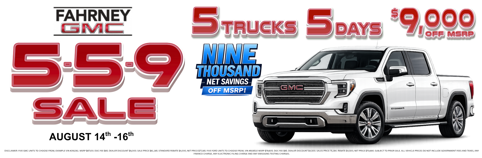 Fahrney GMC 559 Sale on GMC 1500s
