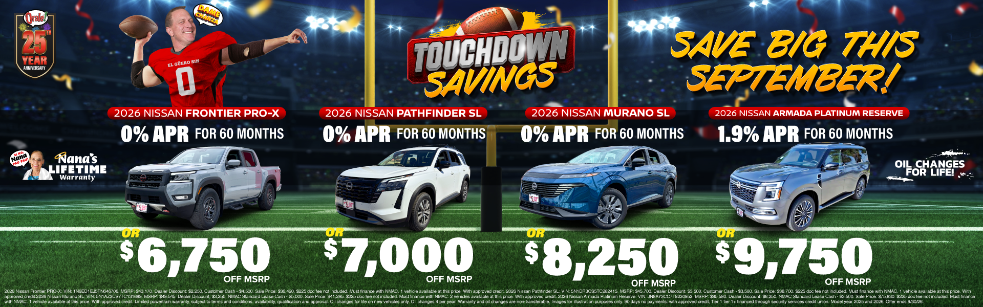 Touchdown Savings at Charlie Clark Nissan Brownsville: Cash Offers on Multiple, Select New Nissan Models