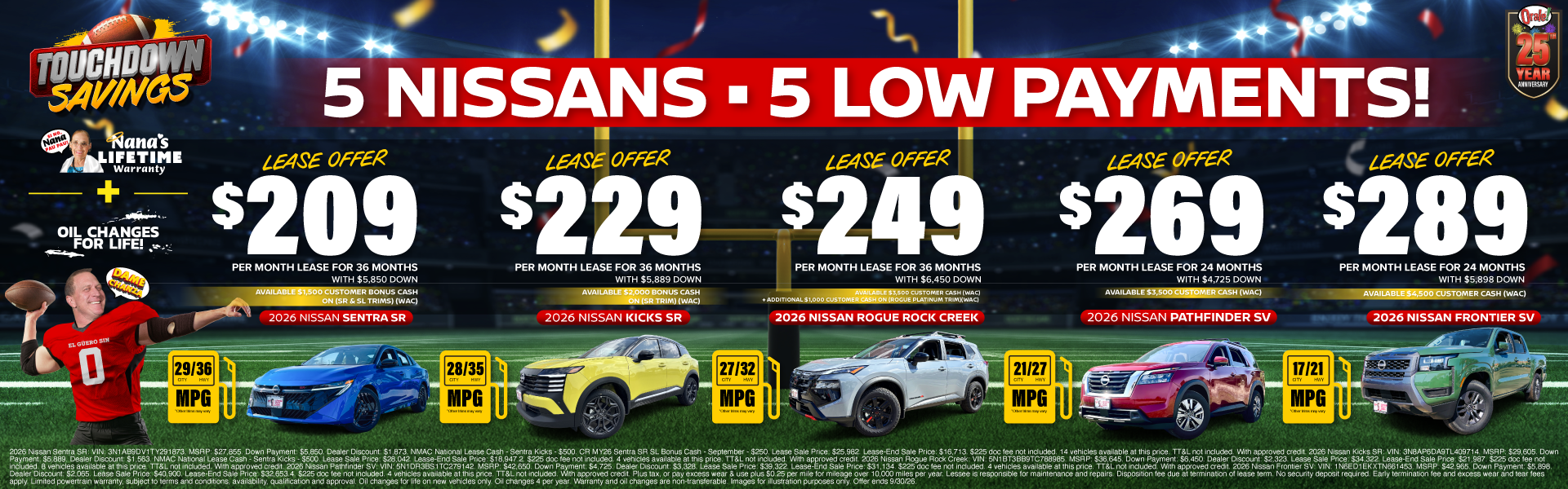 Touchdown Savings at Charlie Clark Nissan Brownsville: Lease Offers on Multiple, Select New Nissan Models