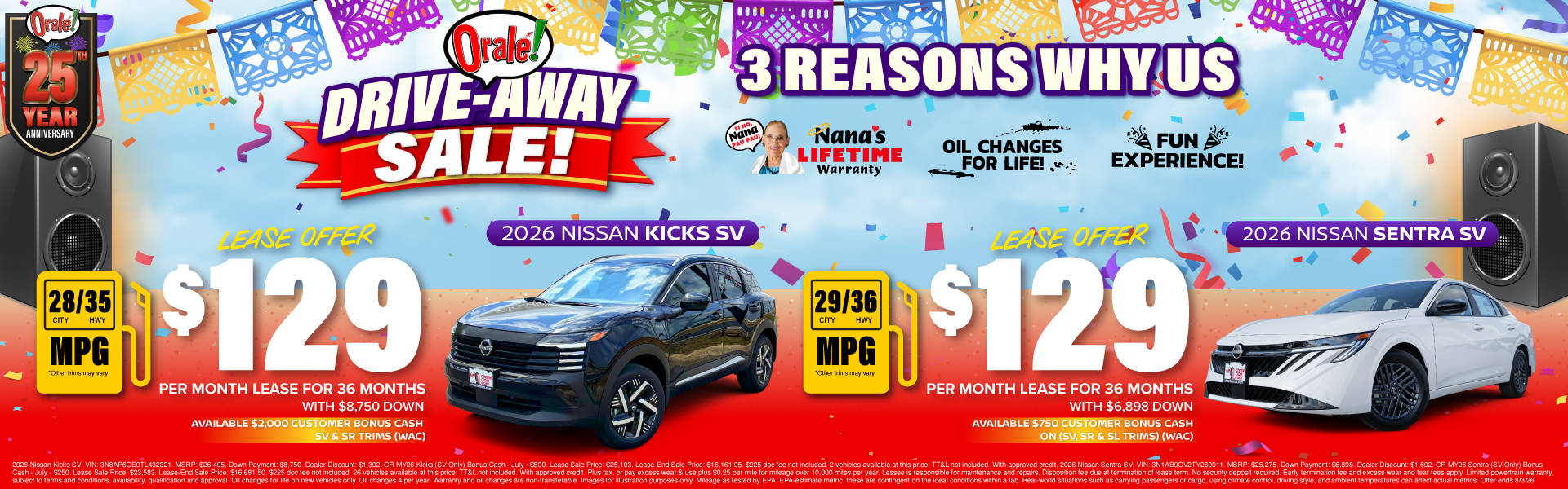 Charlie Clark Nissan Harlingen Drive Away Sale: 2026 Nissan Kicks and 2026 Nissan Sentra Lease Offers