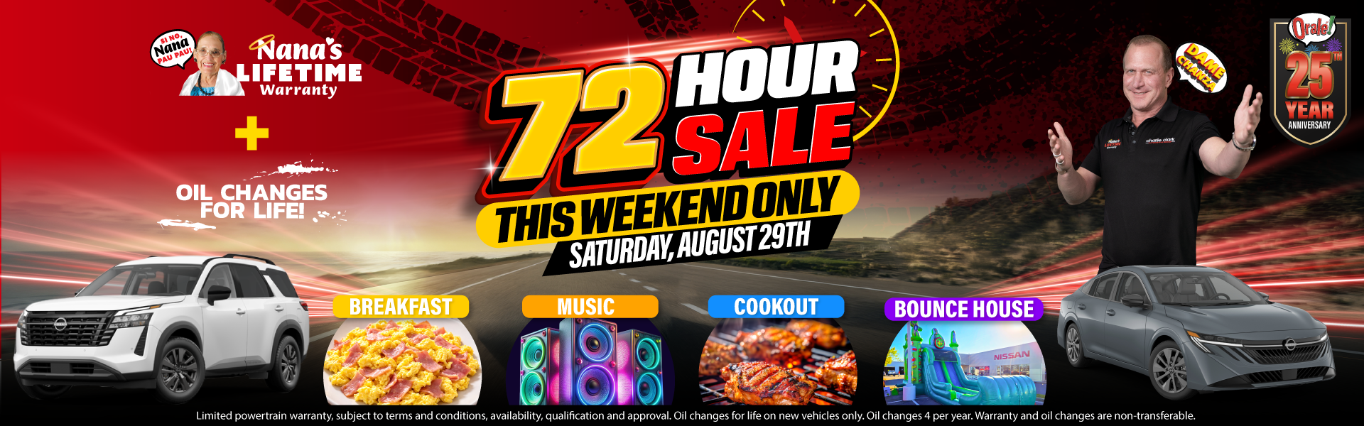 Charlie Clark Nissan Harlingen Weekend Event: 72 Hour Sale - August 28-29, 2026