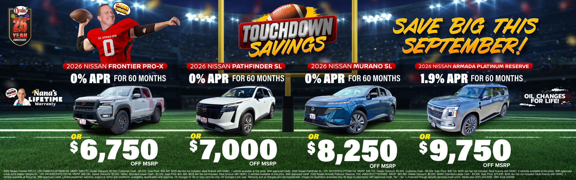Touchdown Savings at Charlie Clark Nissan Harlingen: Cash Offers on Multiple, Select New Nissan Models
