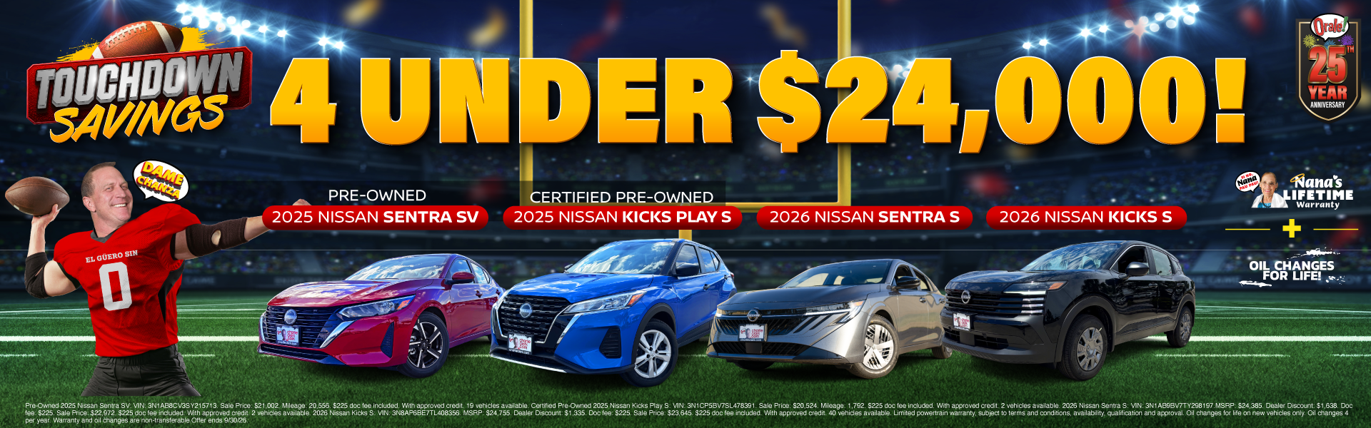 Touchdown Savings at Charlie Clark Nissan Harlingen: 4 Select New Nissan Models Under $24,000