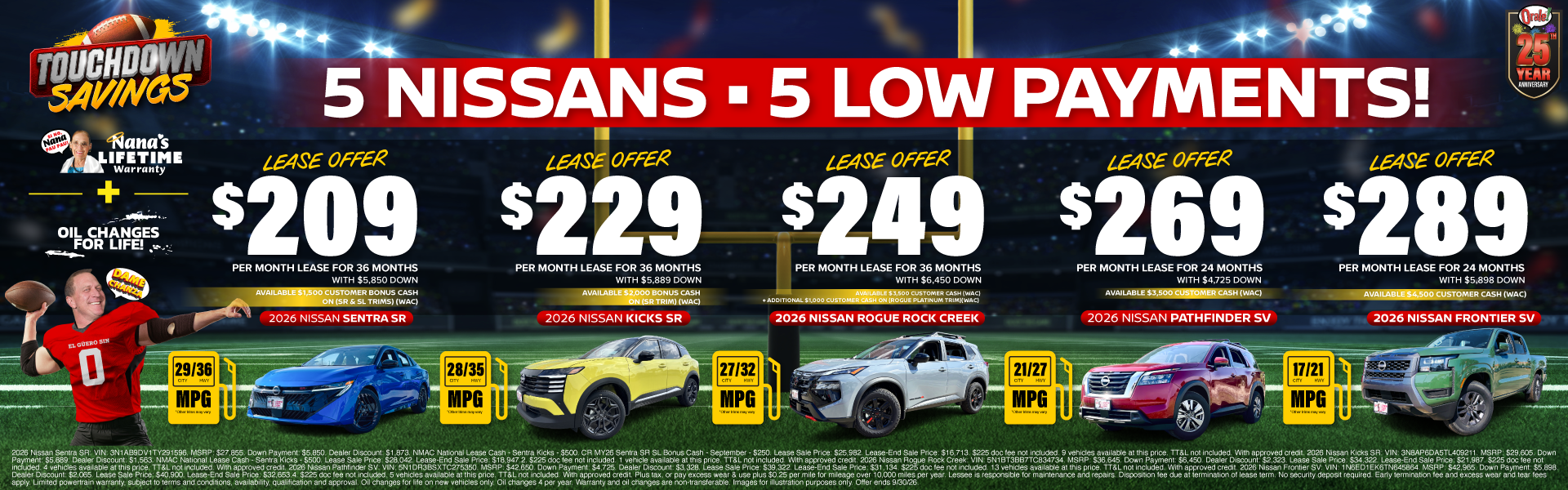 Touchdown Savings at Charlie Clark Nissan Harlingen: Lease Offers on Multiple, Select New Nissan Models