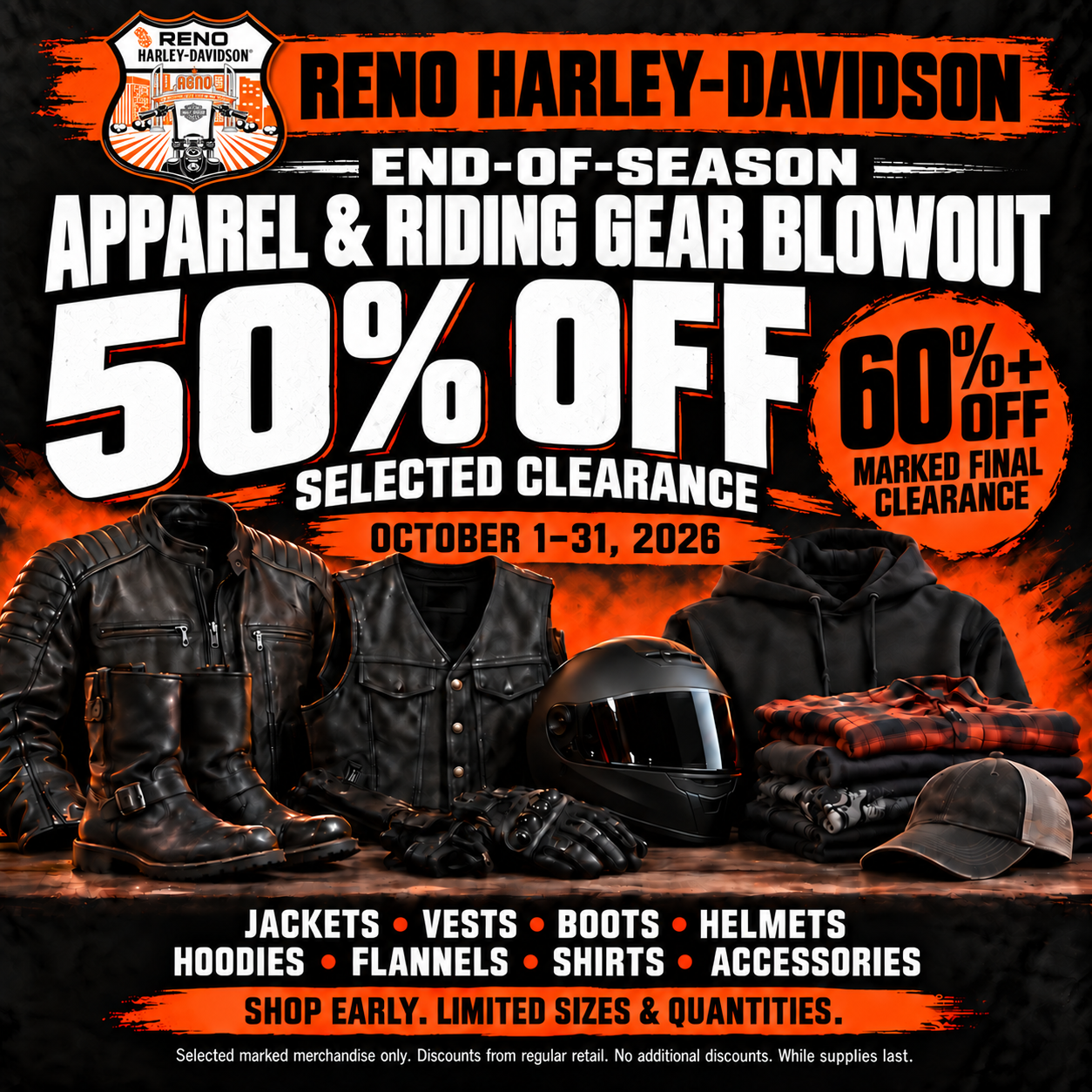 End-of-Season Apparel & Riding Gear Blowout