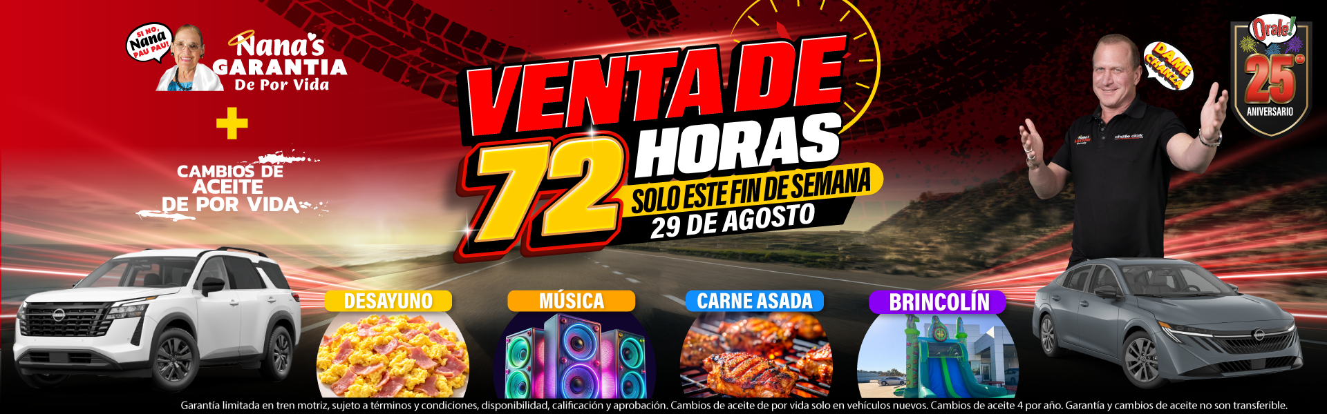 Evento de fin de semana en Charlie Clark Nissan Harlingen: Venta de 72 horas - 28 y 29 de agosto de 2026