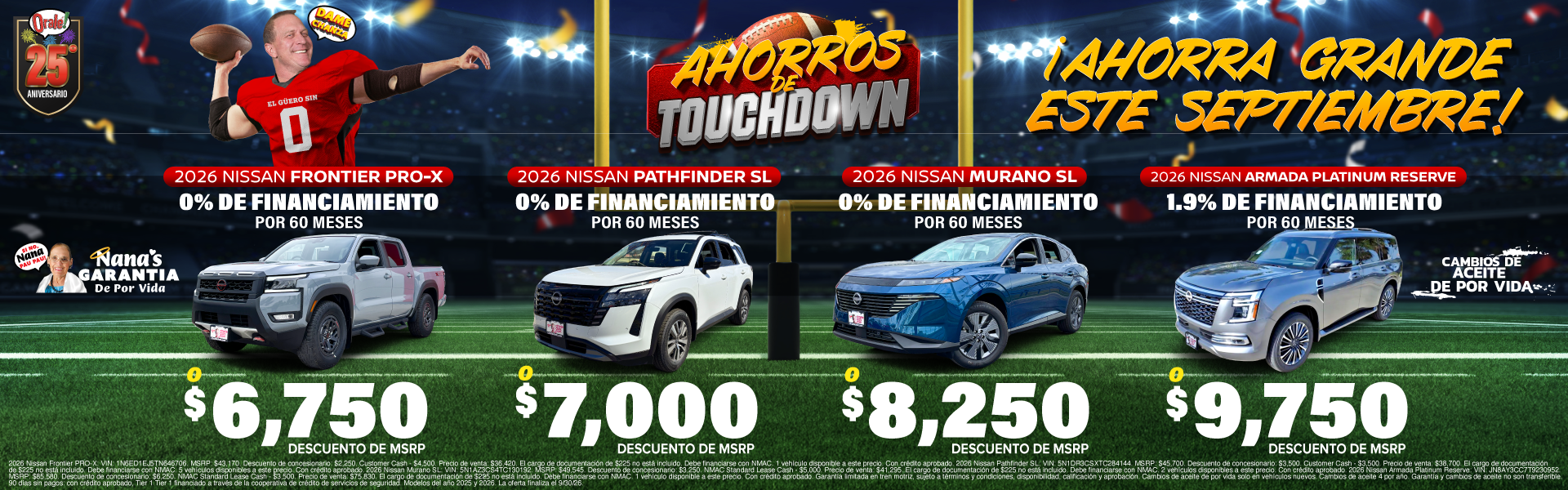 Ahorros de touchdown en Charlie Clark Nissan Harlingen: ofertas en efectivo para varios modelos nuevos de Nissan seleccionados