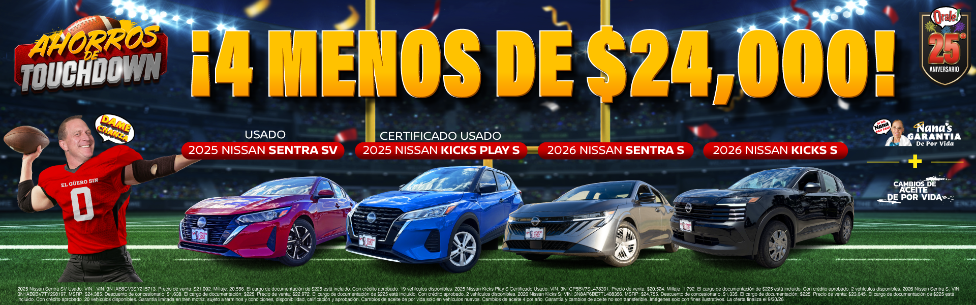 Ahorros de touchdown en Charlie Clark Nissan Harlingen: 4 modelos Nissan nuevos seleccionados por menos de $24,000