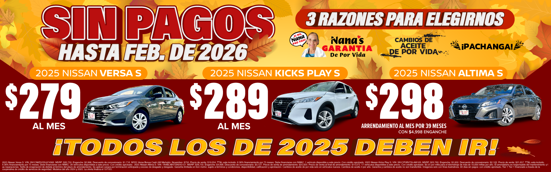 Versa/KicksPlay/Altima versa/kicks/altima