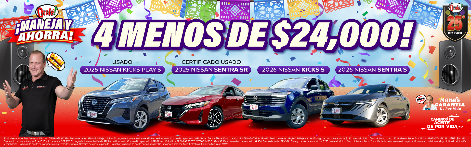 Venta «Drive Away» de Charlie Clark Nissan Brownsville: 4 modelos Nissan por menos de $24,000