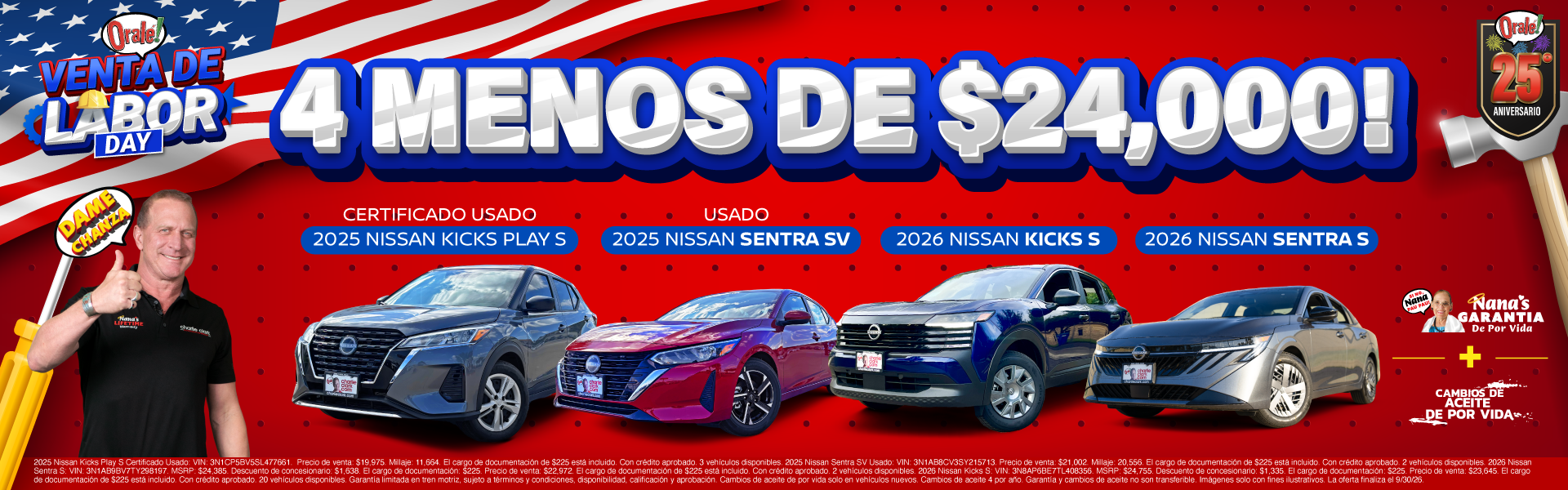 Venta de Día del Trabajo en Charlie Clark Nissan Brownsville: 4 modelos Nissan por menos de $24,000