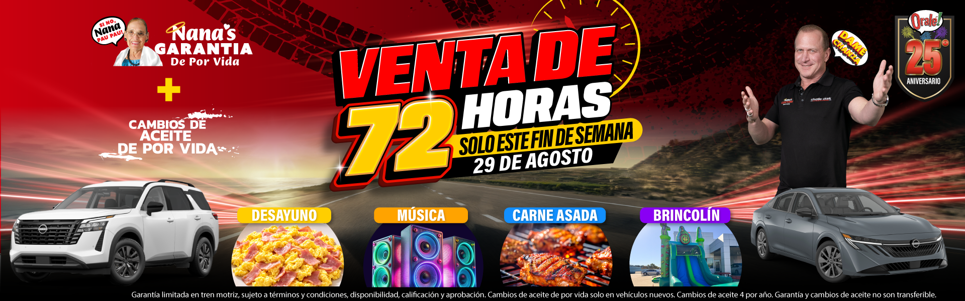 Evento de fin de semana en Charlie Clark Nissan Brownsville: Venta de 72 horas - 28 y 29 de agosto de 2026