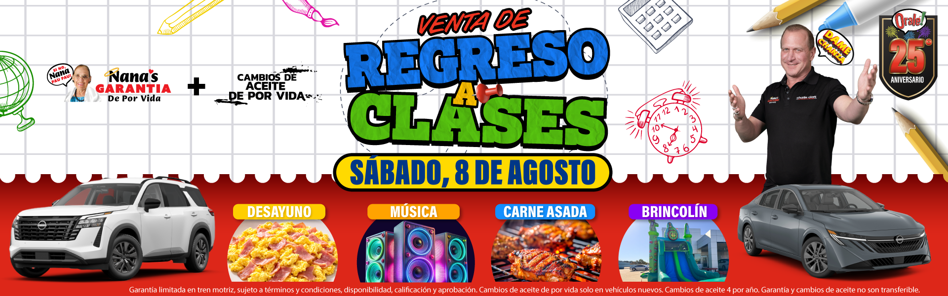 Evento de regreso a clases de Charlie Clark Nissan Brownsville el sábado 8 de agosto