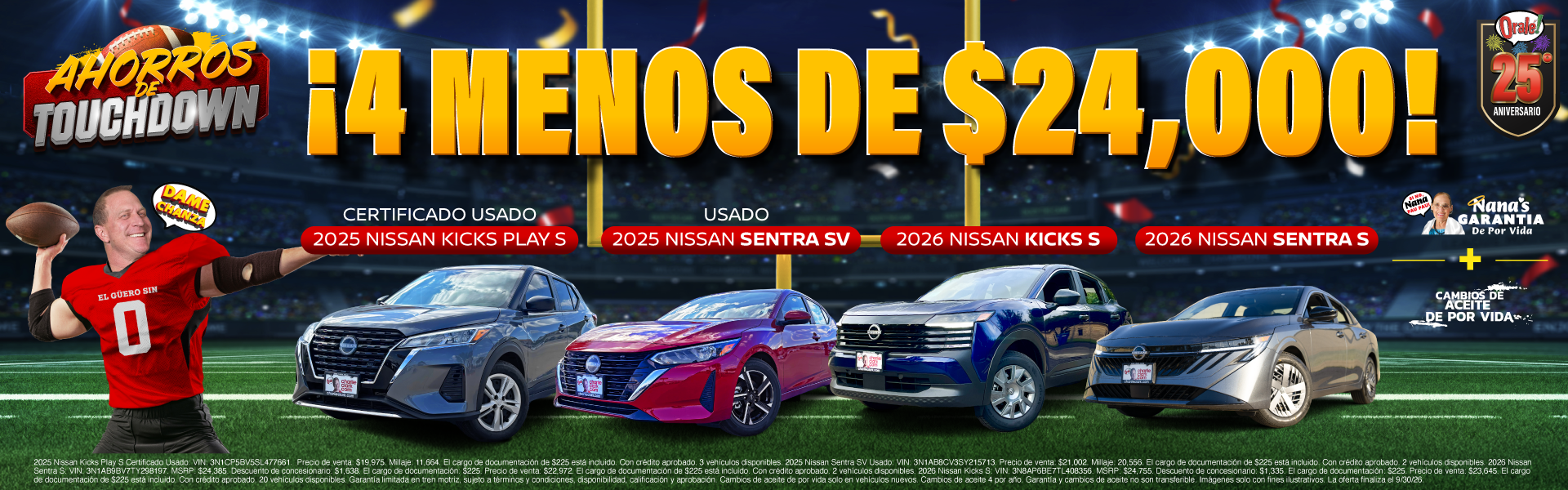 Touchdown Savings at Charlie Clark Nissan Brownsville: 4 Select New Nissan Models Under $24,000 | Ahorros de touchdown en Charlie Clark Nissan Brownsville: 4 modelos Nissan nuevos seleccionados por menos de $24,000