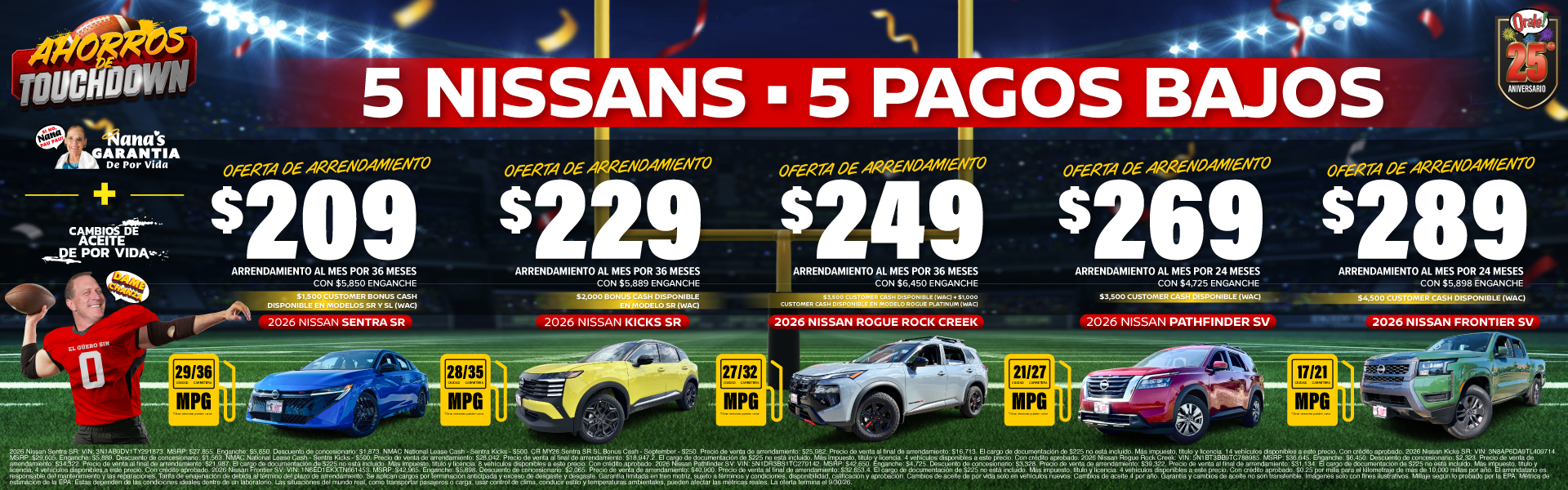 Ahorros de touchdown en Charlie Clark Nissan Brownsville: ofertas de arrendamiento en una selección de nuevos modelos Nissan