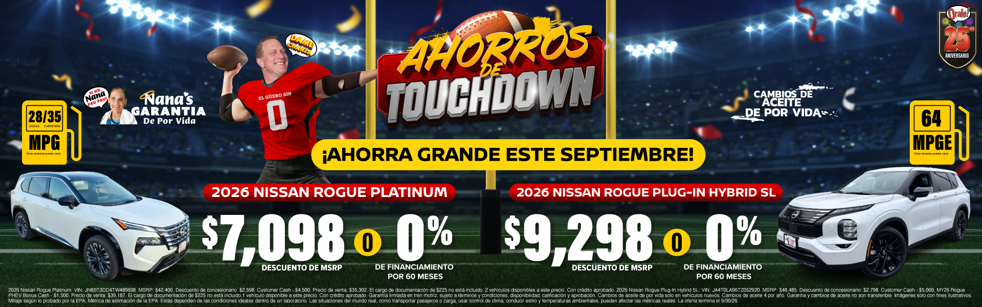 Ahorros de touchdown en Charlie Clark Nissan Brownsville: ofertas de APR, efectivo y arrendamiento disponibles en modelos Nissan Rogue nuevos seleccionados