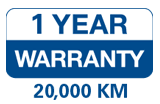 1 Year Warranty 20,000 KM