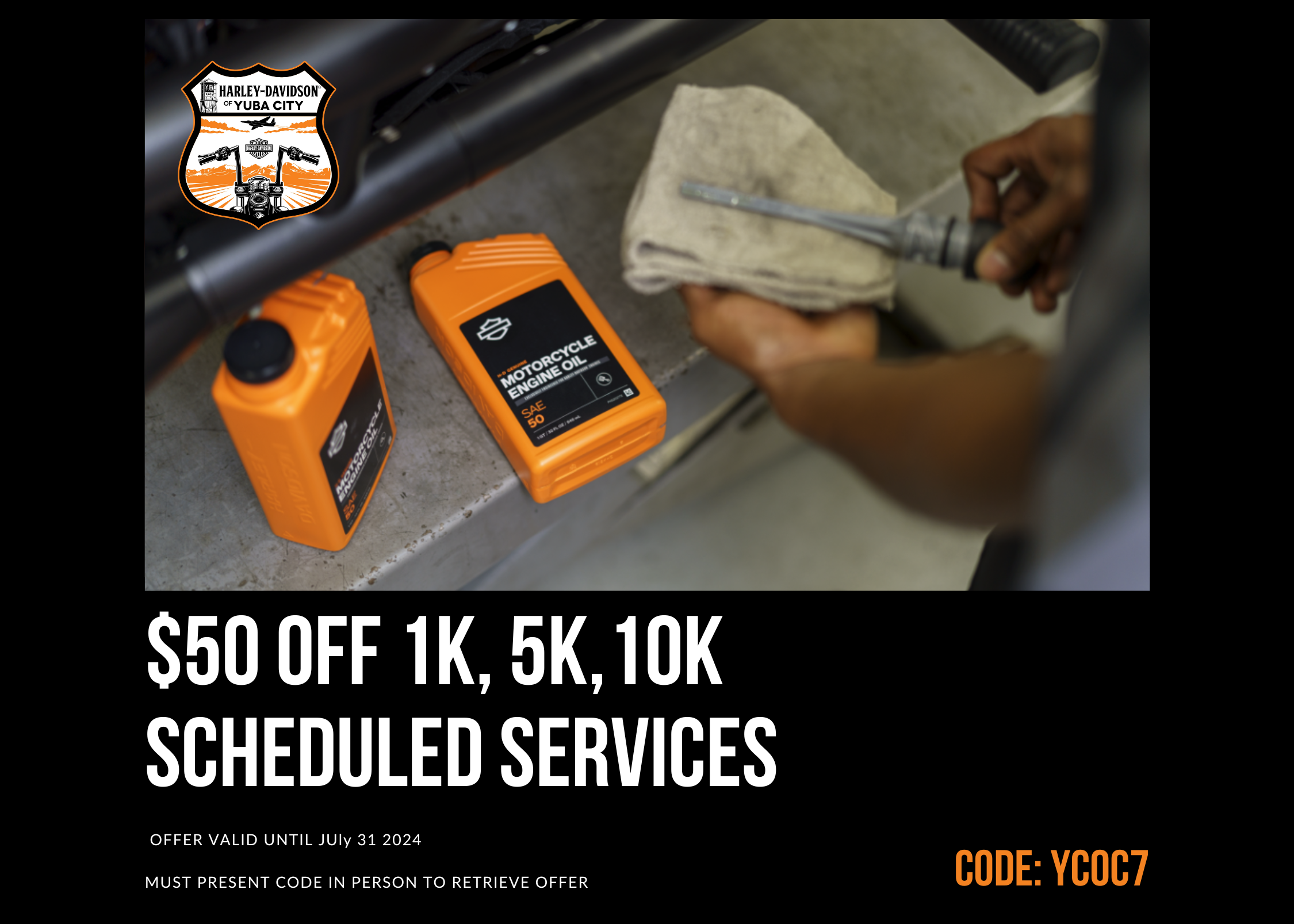 $50 OFF Any Scheduled Service 1k, 5k, 10k