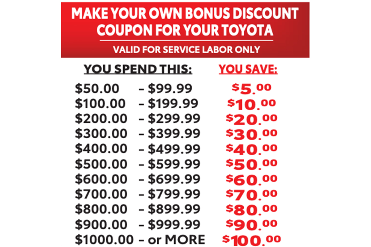 MAKE YOUR OWN BONUS DISCOUNT COUPON