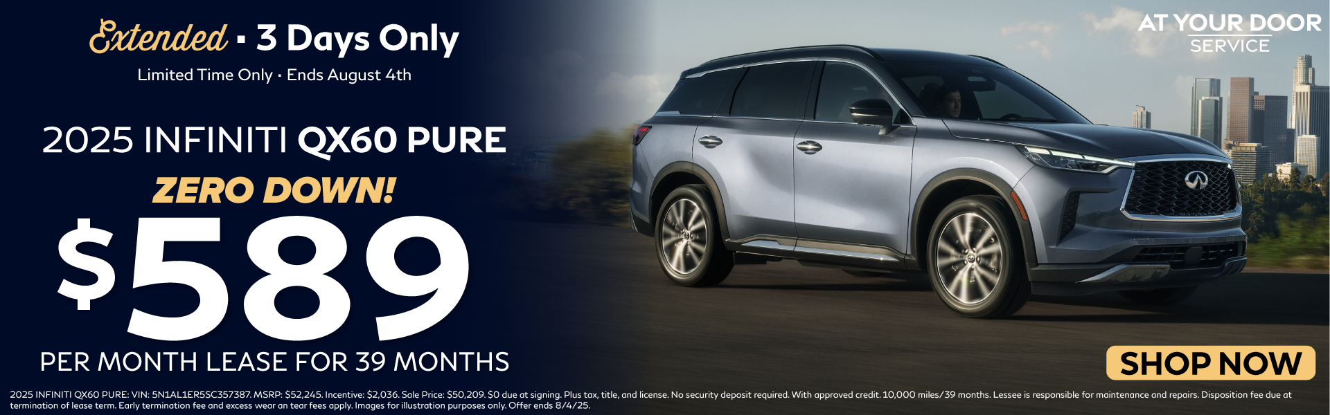 Extended Countdown Sale - QX60 Lease