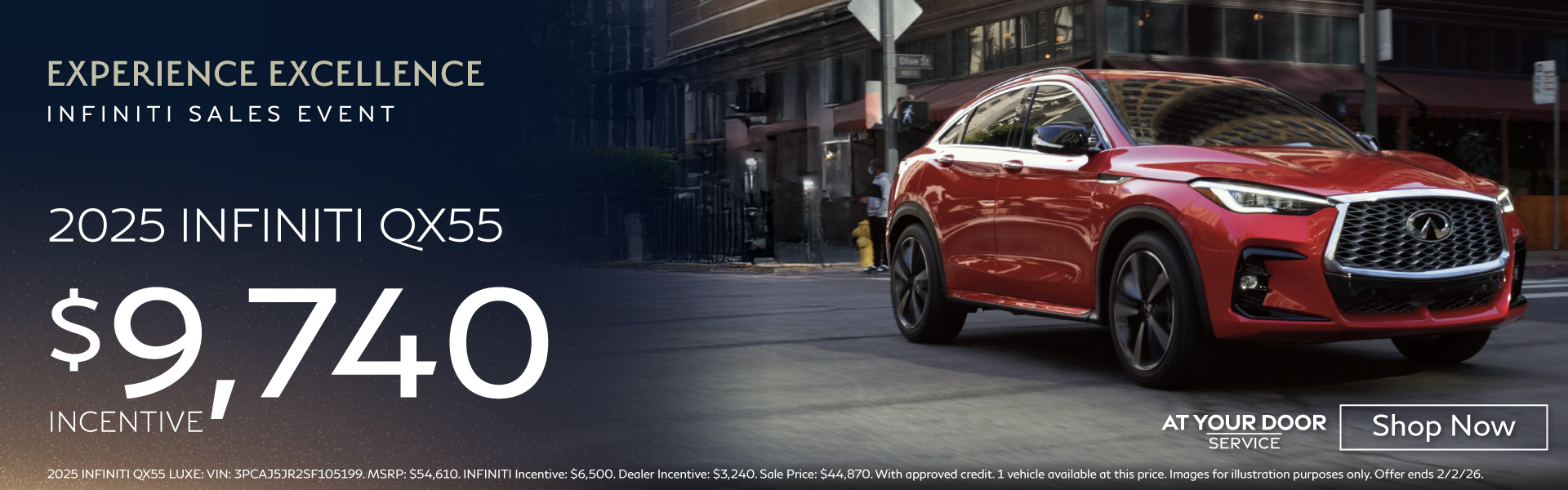 Experience Excellence - QX55 offer