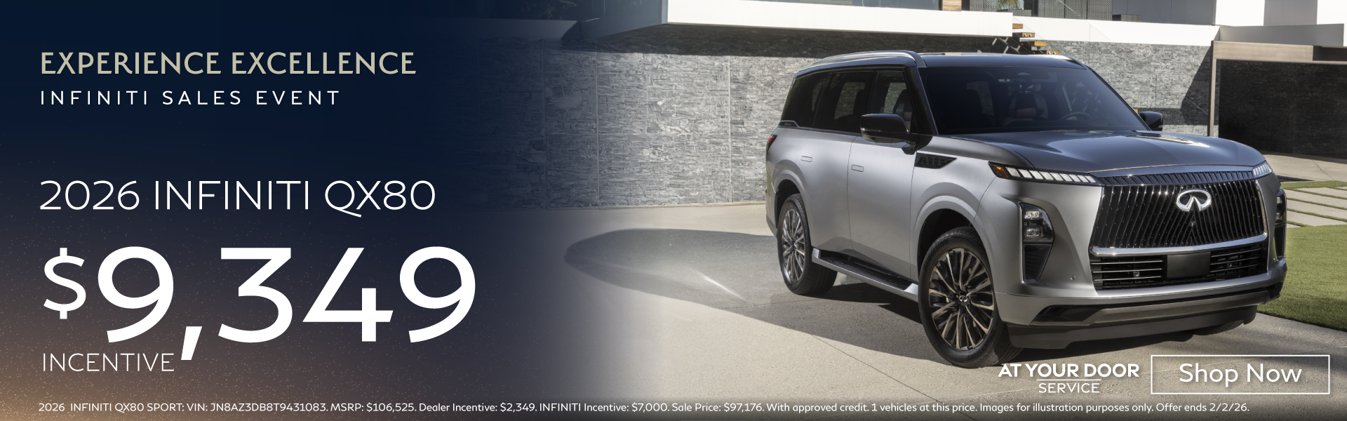 Experience Excellence - QX80 offer